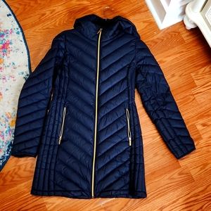 Michael Kors packable down fill coat sz s navy
